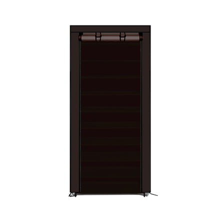 Levede 10 Tier Shoe Rack Portable Storage Brown-2006733139115905024