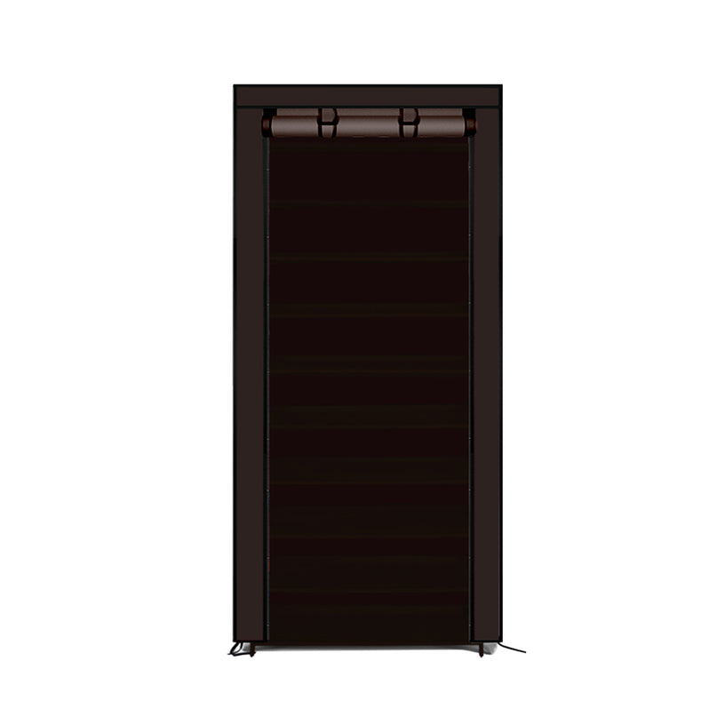 Levede 10 Tier Shoe Rack Portable Storage Brown-2006733139115905024