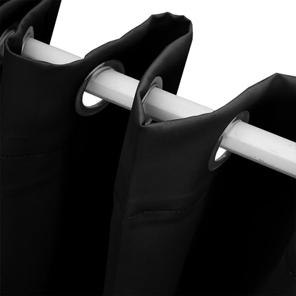 2x Blockout Curtains Panels 3 Layers Black-2018816668368769027