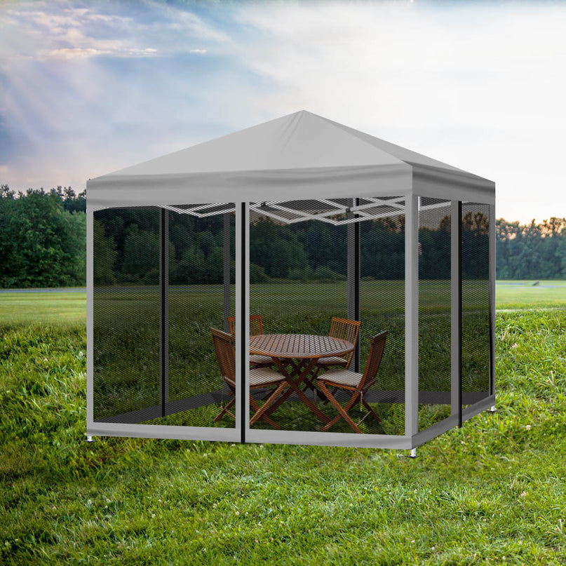 Mountview Gazebo 3x3m Pop Up Marquee Grey-2018816886535491591