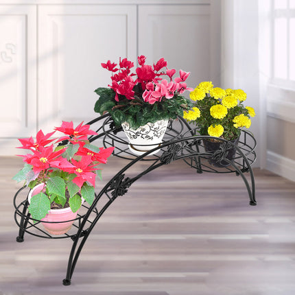 Levede Plant Stand Outdoor Indoor Metal Black-2018816657631350791
