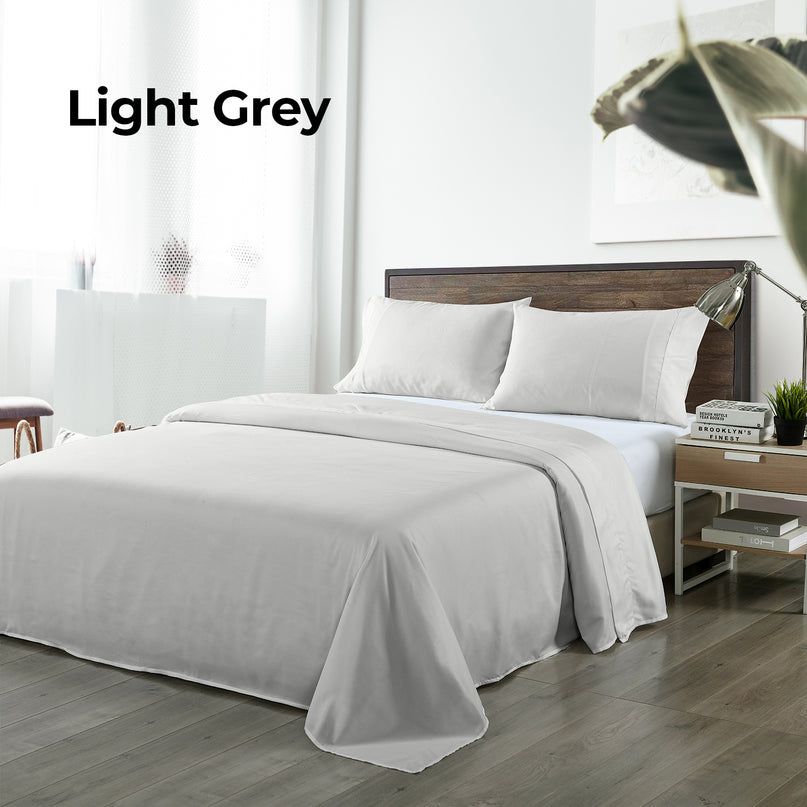 Royal Comfort Blended Bamboo Sheet Set Light Grey - King-1951134883225145348