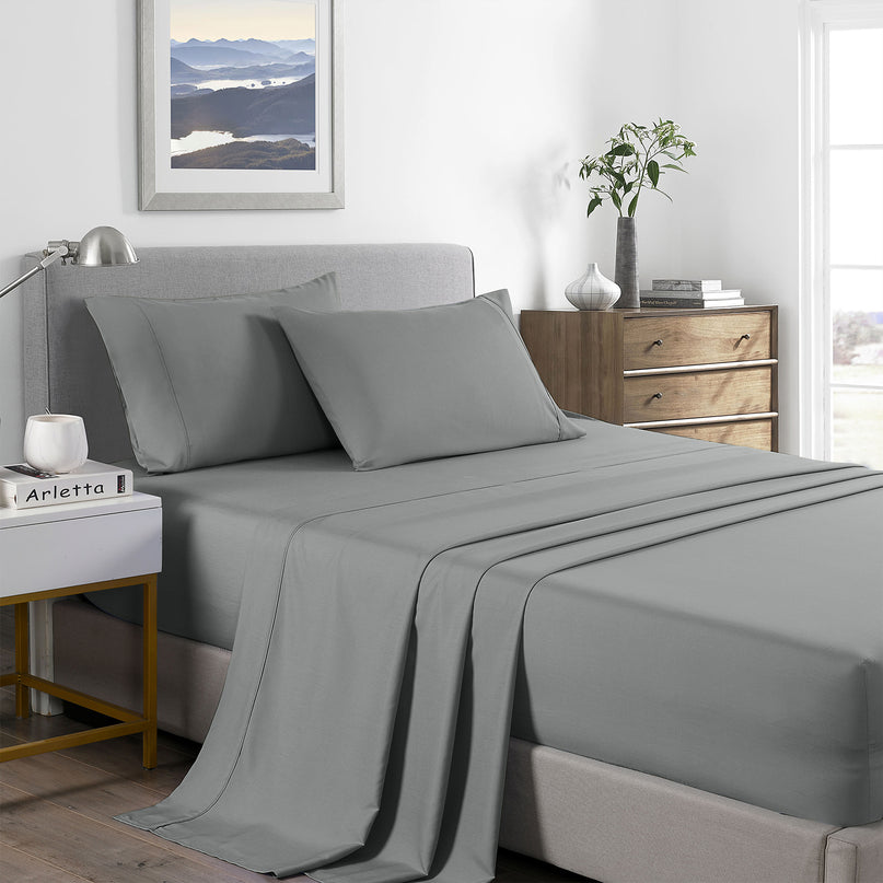 Royal Comfort Bamboo Cooling 2000TC Sheet Set Double - Mid Grey-1951134884546351104