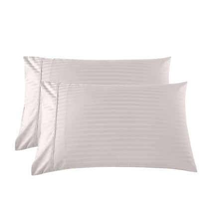 KENSINGTON 1200TC COTTON SHEET SET IN STRIPE- DOUBLE - SILVER (GREY)-1951134851369406469