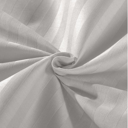 KENSINGTON 1200TC COTTON SHEET SET IN STRIPE- DOUBLE - SILVER (GREY)-1951134851369406471