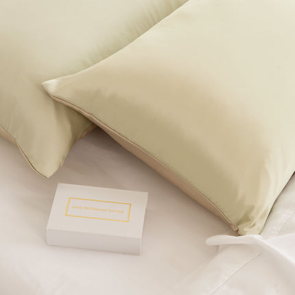 MULBERRY SILK PILLOW CASE TWIN PACK - SIZE: 51X76CM - CHAMPAGNE-1951134813415149571