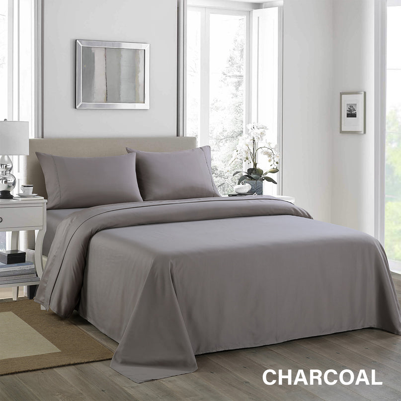Royal Comfort 1200TC Ultrasoft 4 Piece Sheet Set - Queen - Charcoal-1951134857841217541