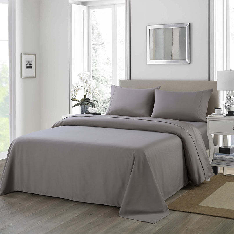 Royal Comfort 1200TC Ultrasoft 4 Piece Sheet Set - King - Charcoal-1951134858550054912
