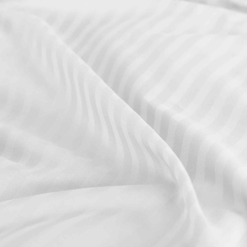 Royal Comfort 1200 Thread count Damask Stripe Cotton Blend sheet sets Queen White-1951134866385014788