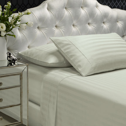 Royal Comfort 1200 Thread count Damask Stripe Cotton Blend sheet sets Queen Silver-1951134866833805312