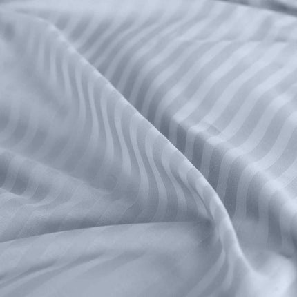 Royal Comfort 1200 Thread count Damask Stripe Cotton Blend sheet sets King Blue Fog-1951134870315077635