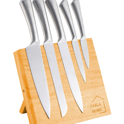 CARLA HOME Natural Bamboo Magnetic Knife Block Holder with Strong Magnets for Home Kitchen Storage & Organisation-1992735297133219840