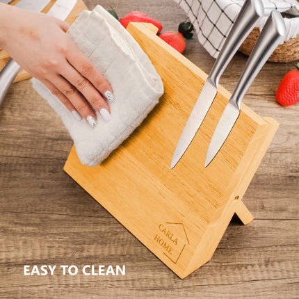 CARLA HOME Natural Bamboo Magnetic Knife Block Holder with Strong Magnets for Home Kitchen Storage & Organisation-1992735297133219842