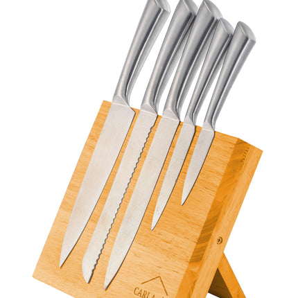 CARLA HOME Natural Bamboo Magnetic Knife Block Holder with Strong Magnets for Home Kitchen Storage & Organisation-1992735297133219843