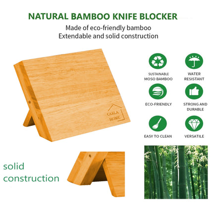 CARLA HOME Natural Bamboo Magnetic Knife Block Holder with Strong Magnets for Home Kitchen Storage & Organisation-1992735297133219845