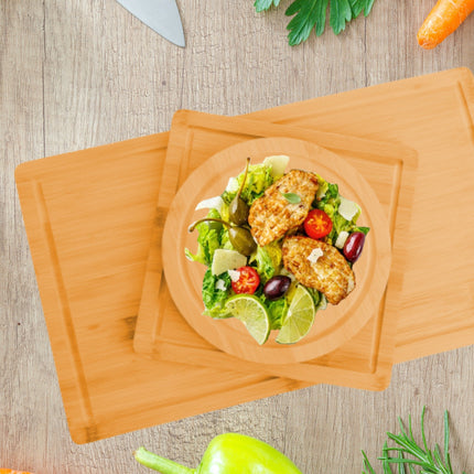 CARLA HOME 3 Pieces Bamboo Cutting Board with Juice Groove and Mobile Holder included for Home Kitchen-1992735302468374530
