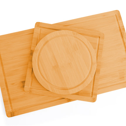 CARLA HOME 3 Pieces Bamboo Cutting Board with Juice Groove and Mobile Holder included for Home Kitchen-1992735302468374536