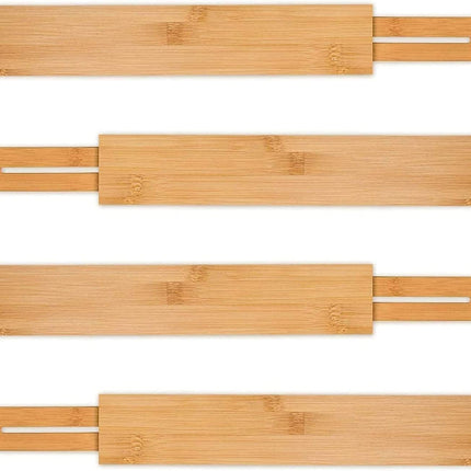 CARLA HOME  4 Pack Bamboo Adjustable Kitchen Drawer Dividers (Large, 44-55 cm)-1978962236806402048