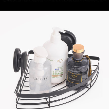CARLA HOME  2 Pack Round Corner Shower Caddy Shelf Basket Rack with Premium Vacuum Suction Cup No-Drilling for Bathroom and Kitchen-1992735300270559234