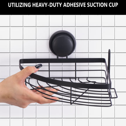 CARLA HOME  2 Pack Round Corner Shower Caddy Shelf Basket Rack with Premium Vacuum Suction Cup No-Drilling for Bathroom and Kitchen-1992735300270559235