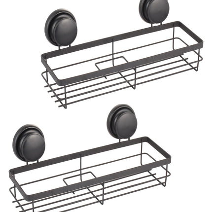 CARLA HOME  2 Pack Rectangular Corner Shower Caddy Shelf Basket Rack with Premium Vacuum Suction Cup No-Drilling for Bathroom and Kitchen-1992735303034605568
