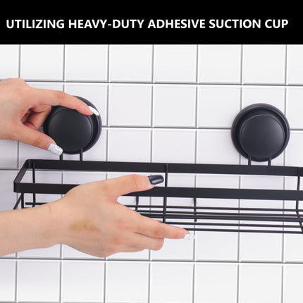 CARLA HOME  2 Pack Rectangular Corner Shower Caddy Shelf Basket Rack with Premium Vacuum Suction Cup No-Drilling for Bathroom and Kitchen-1992735303034605572