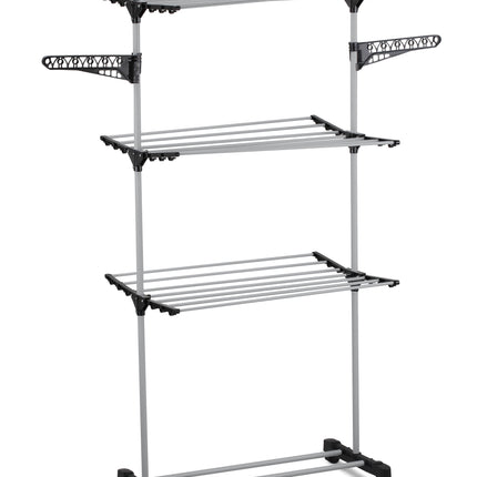 CARLA HOME Folding 3 Tier Clothes Laundry Drying Rack with Stainless Steel Tubes for Indoor & Outdoor Home-1992735283719835649