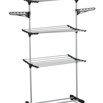 CARLA HOME Folding 3 Tier Clothes Laundry Drying Rack with Stainless Steel Tubes for Indoor & Outdoor Home-1992735283719835652