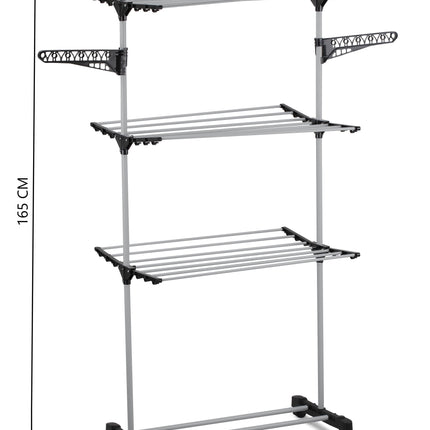 CARLA HOME Folding 3 Tier Clothes Laundry Drying Rack with Stainless Steel Tubes for Indoor & Outdoor Home-1992735283719835656
