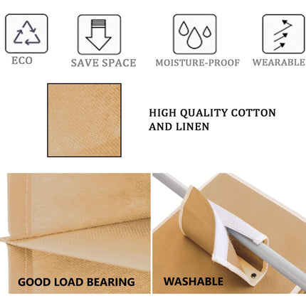CARLA HOME  5 Tier Shelf Hanging Closet Organizer and Storage for Clothes (Beige)-1992735280918040579