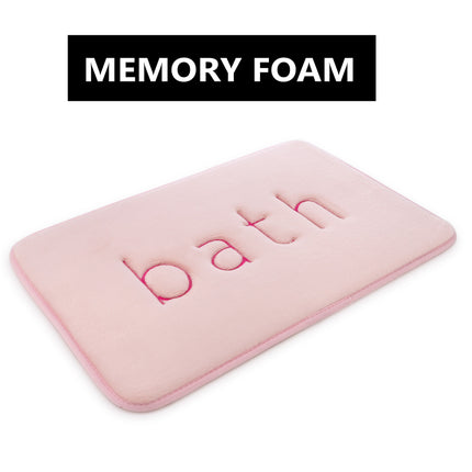 CARLA HOME Extra Thick Memory Foam & Super Comfort Bath Rug Mat for Bathroom (60 x 40 cm, Pink)-1992735299377172483