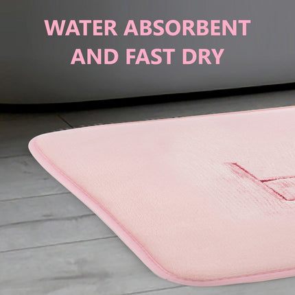 CARLA HOME Extra Thick Memory Foam & Super Comfort Bath Rug Mat for Bathroom (60 x 40 cm, Pink)-1992735299377172486