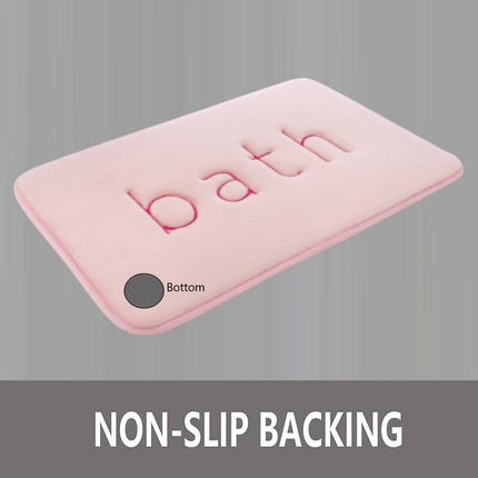 CARLA HOME Extra Thick Memory Foam & Super Comfort Bath Rug Mat for Bathroom (60 x 40 cm, Pink)-1992735299377172487