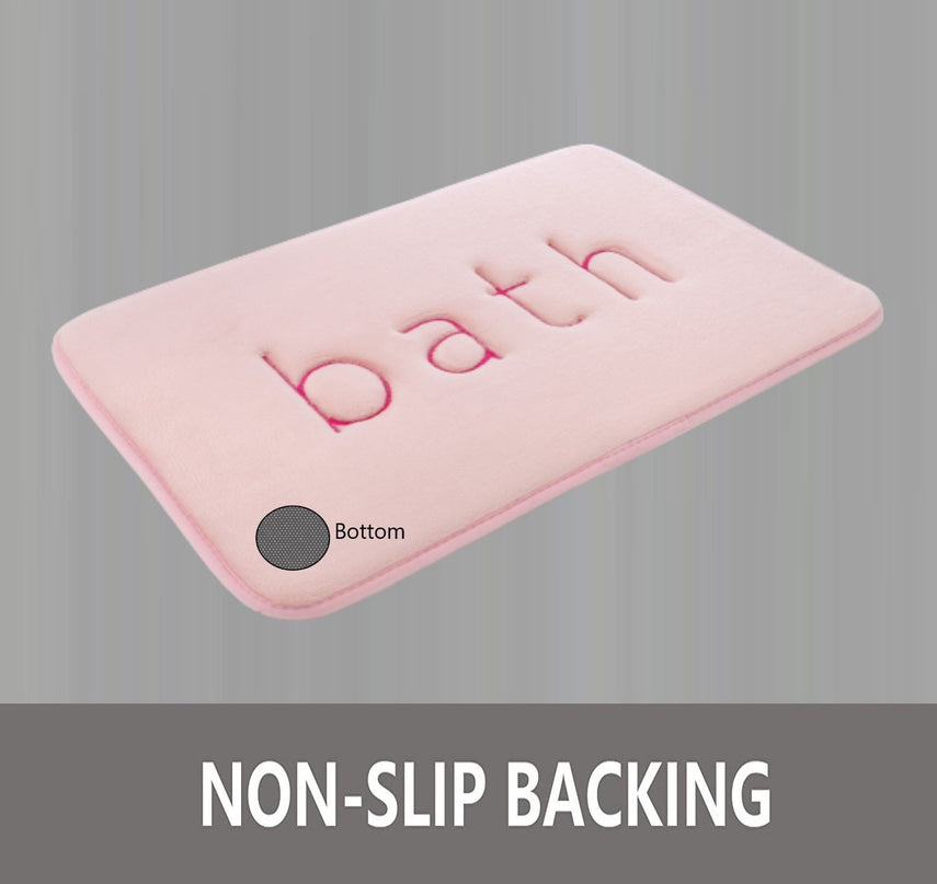 CARLA HOME Extra Thick Memory Foam & Super Comfort Bath Rug Mat for Bathroom (60 x 40 cm, Pink)-1992735299377172487