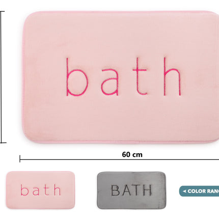 CARLA HOME Extra Thick Memory Foam & Super Comfort Bath Rug Mat for Bathroom (60 x 40 cm, Pink)-1992735299377172481