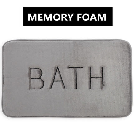 CARLA HOME Extra Thick Memory Foam & Super Comfort Bath Rug Mat for Bathroom (60 x 40 cm, Grey)-1992735299553333248