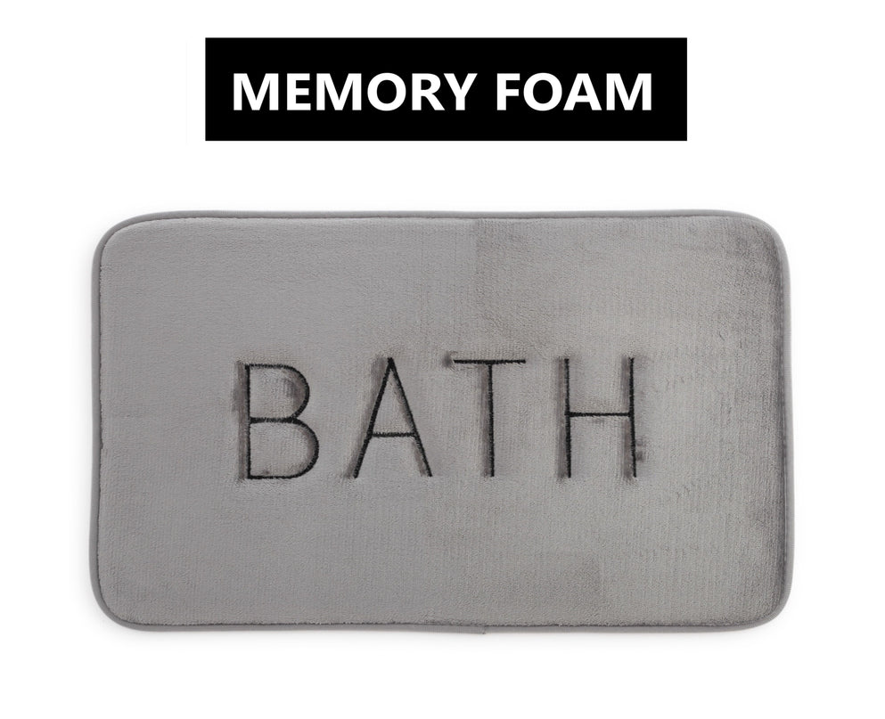 CARLA HOME Extra Thick Memory Foam & Super Comfort Bath Rug Mat for Bathroom (60 x 40 cm, Grey)-1992735299553333248