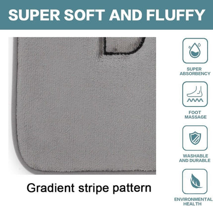 CARLA HOME Extra Thick Memory Foam & Super Comfort Bath Rug Mat for Bathroom (60 x 40 cm, Grey)-1992735299553333252