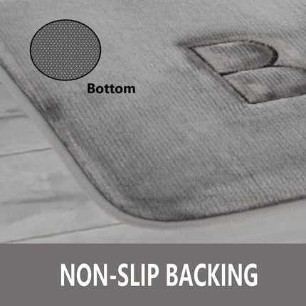 CARLA HOME Extra Thick Memory Foam & Super Comfort Bath Rug Mat for Bathroom (60 x 40 cm, Grey)-1992735299553333254