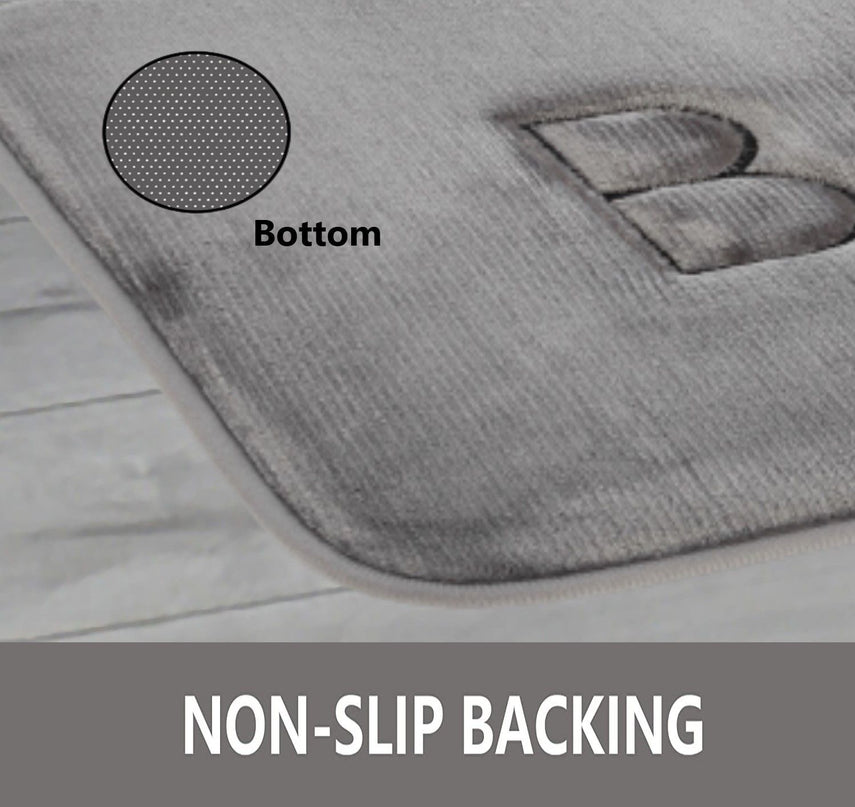 CARLA HOME Extra Thick Memory Foam & Super Comfort Bath Rug Mat for Bathroom (60 x 40 cm, Grey)-1992735299553333254