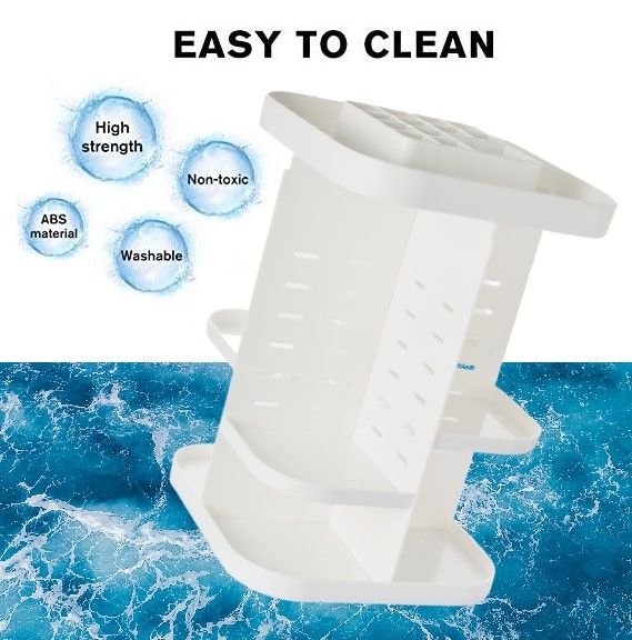 CARLA HOME 360 Rotating Large Capacity Makeup Organizer for Bedroom and Bathroom (White)-1992735294788603911