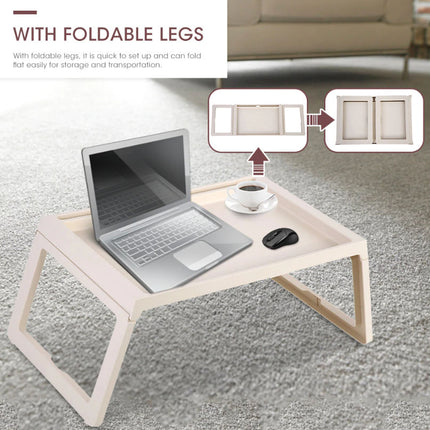 CARLA HOME Multifunction Laptop Bed Desk with foldable legs for Home Office (White)-1978962240203788292