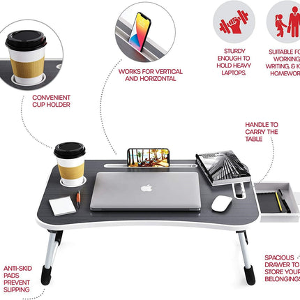 CARLA HOME Laptop Bed Desk with Storage and foldable legs for Adults, Kids & Home Office-1992735285468860419