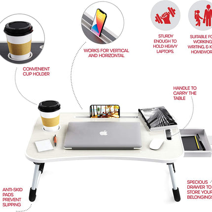 CARLA HOME Laptop Bed Desk with Storage and foldable legs for Adults, Kids & Home Office-1978962240824545284