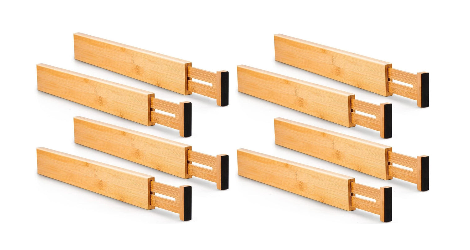 8 Pack Bamboo Adjustable Kitchen Drawer Dividers (Large, 44-55 cm)-1978962241608880128