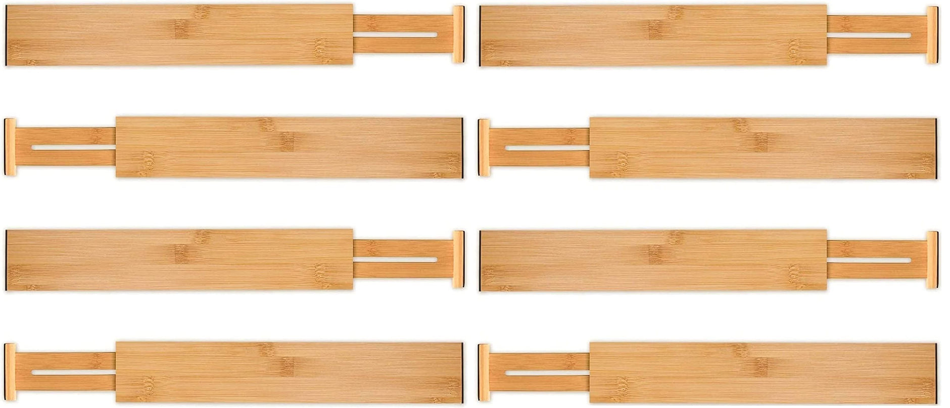 8 Pack Bamboo Adjustable Kitchen Drawer Dividers (Large, 44-55 cm)-1978962241608880132
