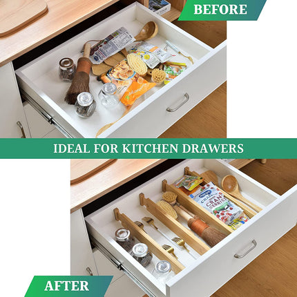 8 Pack Bamboo Adjustable Kitchen Drawer Dividers (Large, 44-55 cm)-1978962241608880136