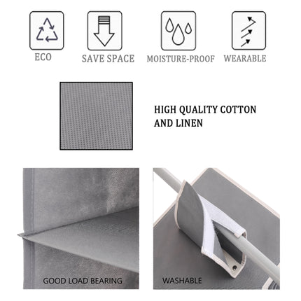 3 Pack 5-Tier Shelf Hanging Closet Organizer and Storage for Clothes (Grey)-1978962242468712452