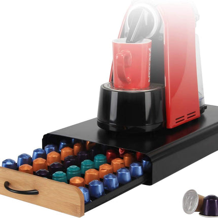 CARLA HOME Coffee Pods Holder Storage Drawer Compatible with 60 Nespresso Pods for Kitchen Storage & Organisation, Nespresso Pod Holder Coffee Machine for Home Storage (Natural)-1992735291076644864