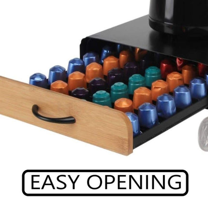 CARLA HOME Coffee Pods Holder Storage Drawer Compatible with 60 Nespresso Pods for Kitchen Storage & Organisation, Nespresso Pod Holder Coffee Machine for Home Storage (Natural)-1992735291076644867